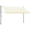 vidaXL Toldo retr&aacute;ctil de tela y acero crema 350x150 cm