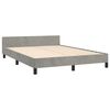 vidaXL Estructura de cama sin colch&oacute;n terciopelo gris claro 140x190 cm