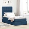 vidaXL Cama con almacenamiento y colch&oacute;n Azul 100 x 200 cm Poli&eacute;ster
