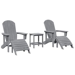 vidaXL Silla de Jard&iacute;n 3 pcs Gris Claro Polietileno