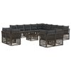 vidaXL Conjunto de sof&aacute;s de jard&iacute;n 14 pcs Gris rat&aacute;n sint&eacute;tico