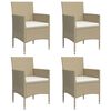 vidaXL Juego de comedor de jard&iacute;n 5 piezas con cojines beige y negro