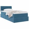 vidaXL Cama con almacenamiento Azul Oscuro 90 x 200 cm Terciopelo