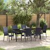vidaXL Conjunto de Comedor de Jard&iacute;n 7 pcs Negro