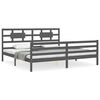 vidaXL Estructura de cama con cabecero madera maciza gris 200x200 cm