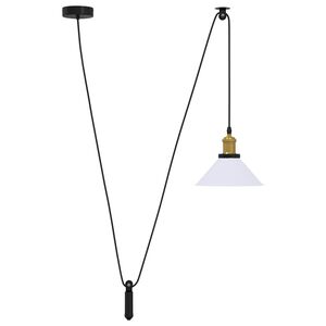 vidaXL L&aacute;mpara colgante regulable altura E27 blanco brillante &Oslash; 22cm