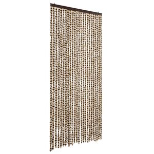 vidaXL Cortina antimoscas chenilla beige y marr&oacute;n 100x200 cm