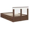 vidaXL Estructura de cama Roble Marr&oacute;n 135 x 190 cm Madera Ingenieril