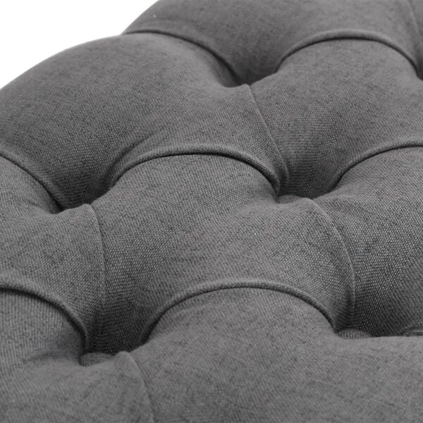 vidaXL Banco lino y madera maciza gris oscuro 110x38x48 cm