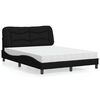 vidaXL Cama con colch&oacute;n Hvar tela negro 140x190 cm