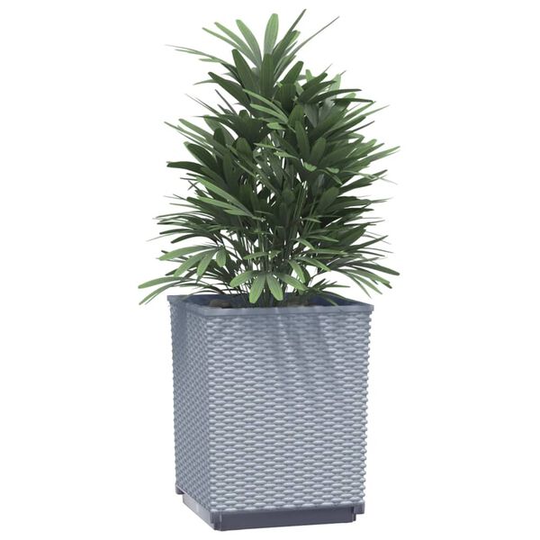 vidaXL Jardineras 2 unidades polipropileno gris claro 30x30x37 cm