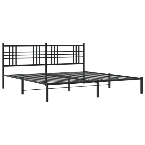 vidaXL Estructura cama sin colchón con cabecero metal negro 183x213 cm