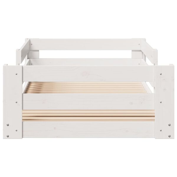 vidaXL Estructura de cama sin colch&oacute;n madera de pino blanca 90x200 cm