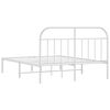 vidaXL Estructura cama sin colch&oacute;n con cabecero metal blanco 140x190cm