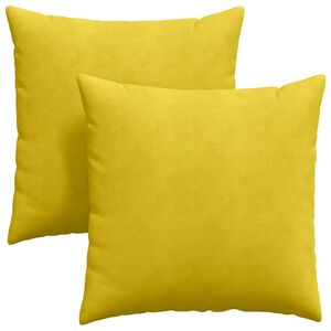 vidaXL Cojines de sof&aacute; 2 pcs Amarillo 60 x 60 cm Tela de pana
