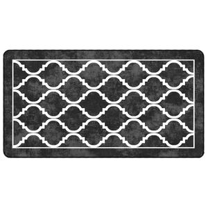 vidaXL Alfombra lavable negro y blanco 80x150 cm