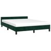 vidaXL Estructura cama sin colch&oacute;n terciopelo verde oscuro 140x190 cm