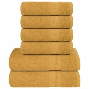 vidaXL Juego de toallas FROGN 6 piezas dorado 360 g/m&sup2;