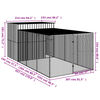vidaXL Caseta perros corral acero galvanizado gris claro 214x457x181cm