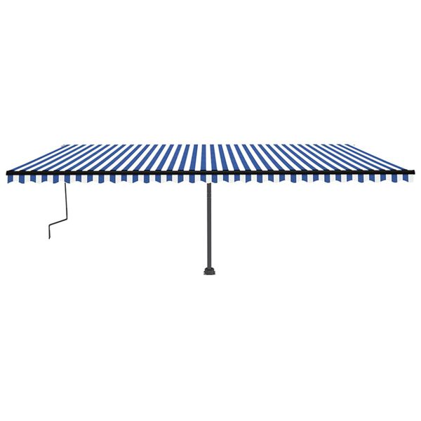 vidaXL Toldo manual retr&aacute;ctil con luz LED azul y blanco 600x350 cm