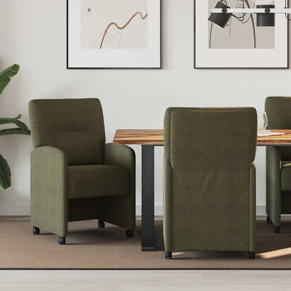 vidaXL Sillas de comedor 2 pcs Verde ejército 57 x 67 x 95 cm