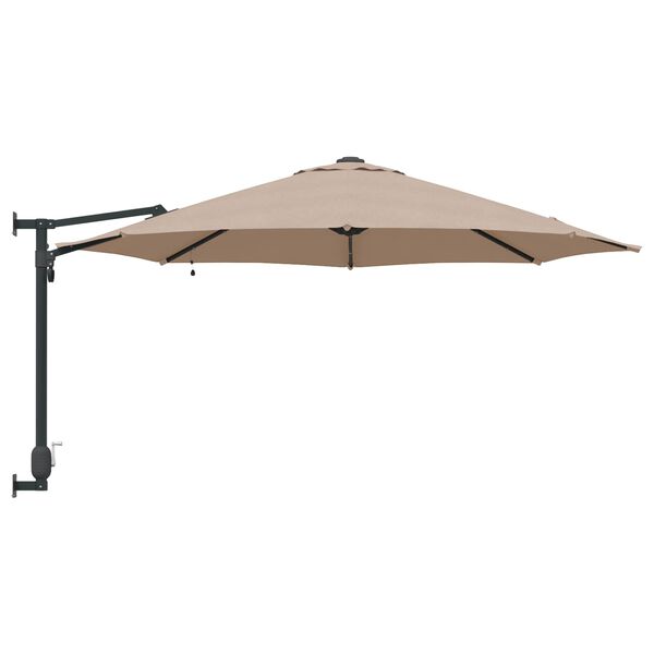 vidaXL Parasol de jardín Manual Taupe y Negro 248 x 248 x 148 cm