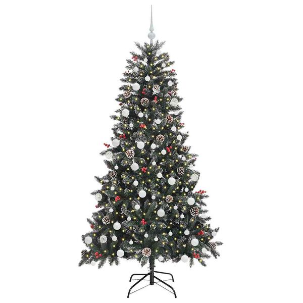 vidaXL Árbol de Navidad artificial Verde 180 cm PVC, Plástico y Acero