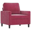 vidaXL Sill&oacute;n con taburete terciopelo rojo tinto 60 cm
