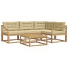 vidaXL Conjunto de sof&aacute;s de exterior 5 uds. y Beige Poli&eacute;ster