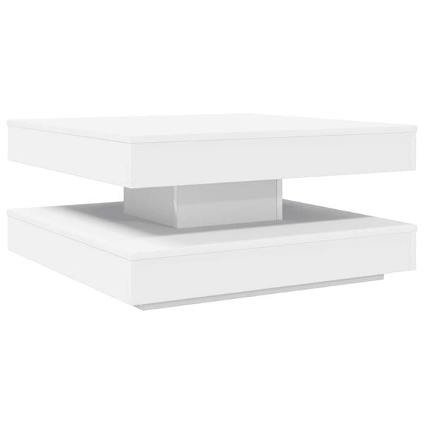 vidaXL Mesa de centro giratoria 360 grados blanco 70x70x34,5 cm