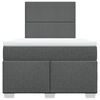 vidaXL Cama box spring con colch&oacute;n tela gris oscuro 120x190 cm