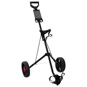 vidaXL Carro de golf Negro Hierro Plegable