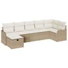 vidaXL Conjunto de sof&aacute; de jard&iacute;n con coj&iacute;n 7 pcs Beige Polirat&aacute;n