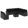 vidaXL Set de sof&aacute;s de jard&iacute;n 10 pzas cojines rat&aacute;n sint&eacute;tico negro