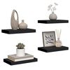 vidaXL Estantes flotantes de pared 4 uds MDF negro 40x23x3,8 cm