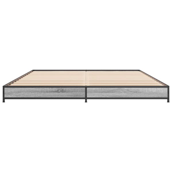 vidaXL Estructura cama madera ingenier&iacute;a metal gris Sonoma 120x200 cm