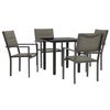 vidaXL Juego de comedor para jard&iacute;n 5 piezas acero y textilene negro