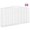vidaXL Cestas de gaviones 8 uds forma de arco hierro 400x50x200/220 cm