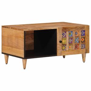 vidaXL Mesa de Caf&eacute; Natural 80 x 50 x 40 cm Madera de mango maciza