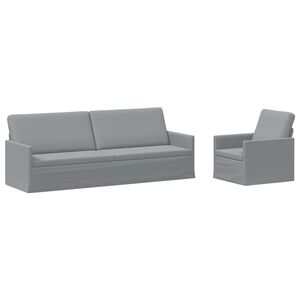 vidaXL Juego de Sof&aacute; 2 pcs Gris Claro Tela