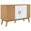 vidaXL Aparador OLDEN madera maciza pino blanco y marr&oacute;n 114x43x73,5cm