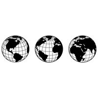 Homemania Adorno de pared mapa del mundo acero negro 140x41 cm