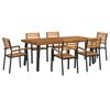 vidaXL Juego de comedor de jard&iacute;n 7 pzas madera maciza acacia y metal