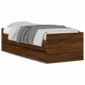 vidaXL Estructura de cama con cajones roble marr&oacute;n 90x190 cm