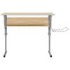vidaXL Mesa de dibujo madera y acero gris y roble 110x53x(58-87) cm