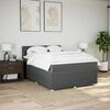 vidaXL Cama box spring con colch&oacute;n tela gris oscuro 140x200 cm