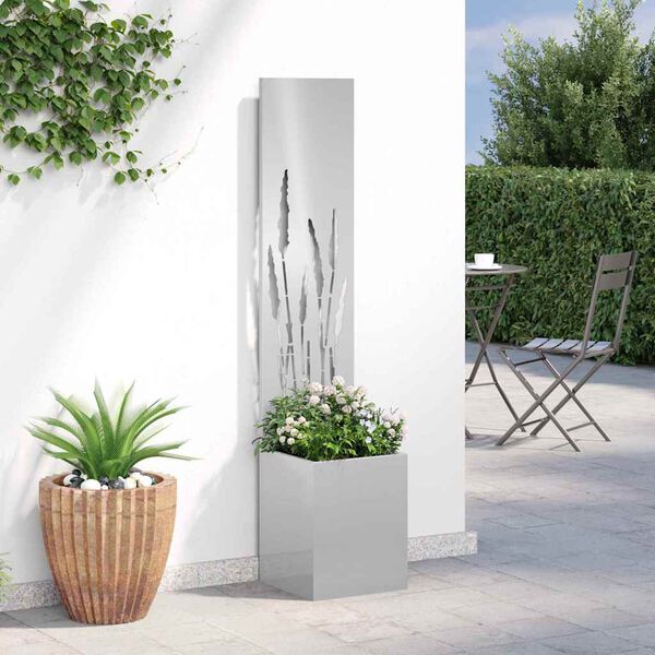 vidaXL Pantalla de Privacidad para Jardín Calado Plata 32 x 140 cm
