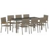 vidaXL Conjunto de Comedor de Jard&iacute;n 9 uds. Gris rat&aacute;n sint&eacute;tico