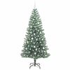 vidaXL Árbol de Navidad Artificial Nevado con Luz LED Verde y 210 cm
