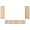 vidaXL Conjunto de mueble de TV Montaje en la pared 4 pcs Roble Sonoma